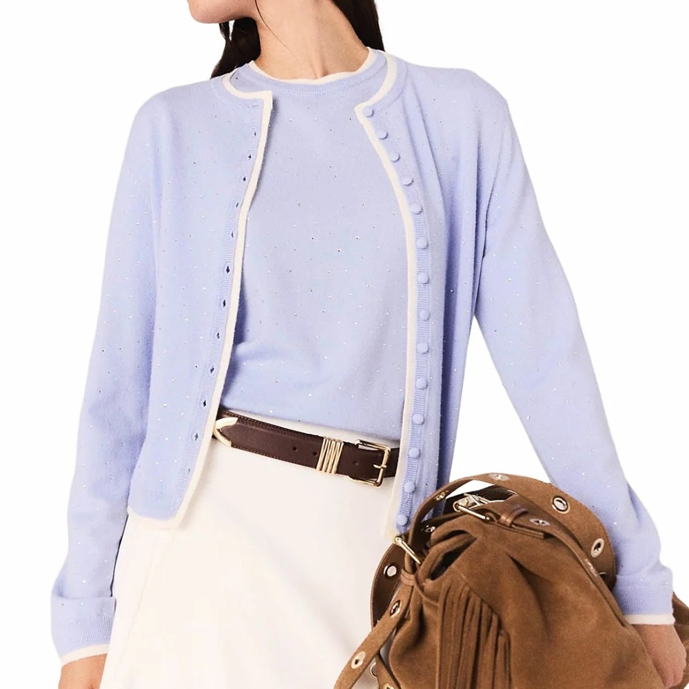 Mylo Wool Cardigan with Rhinestones